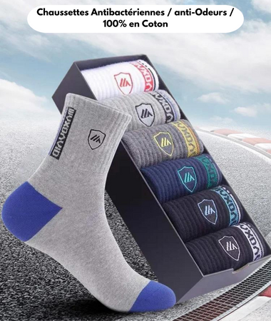 Chaussettes en Coton Antibactériennes et anti-Odeurs Unisex